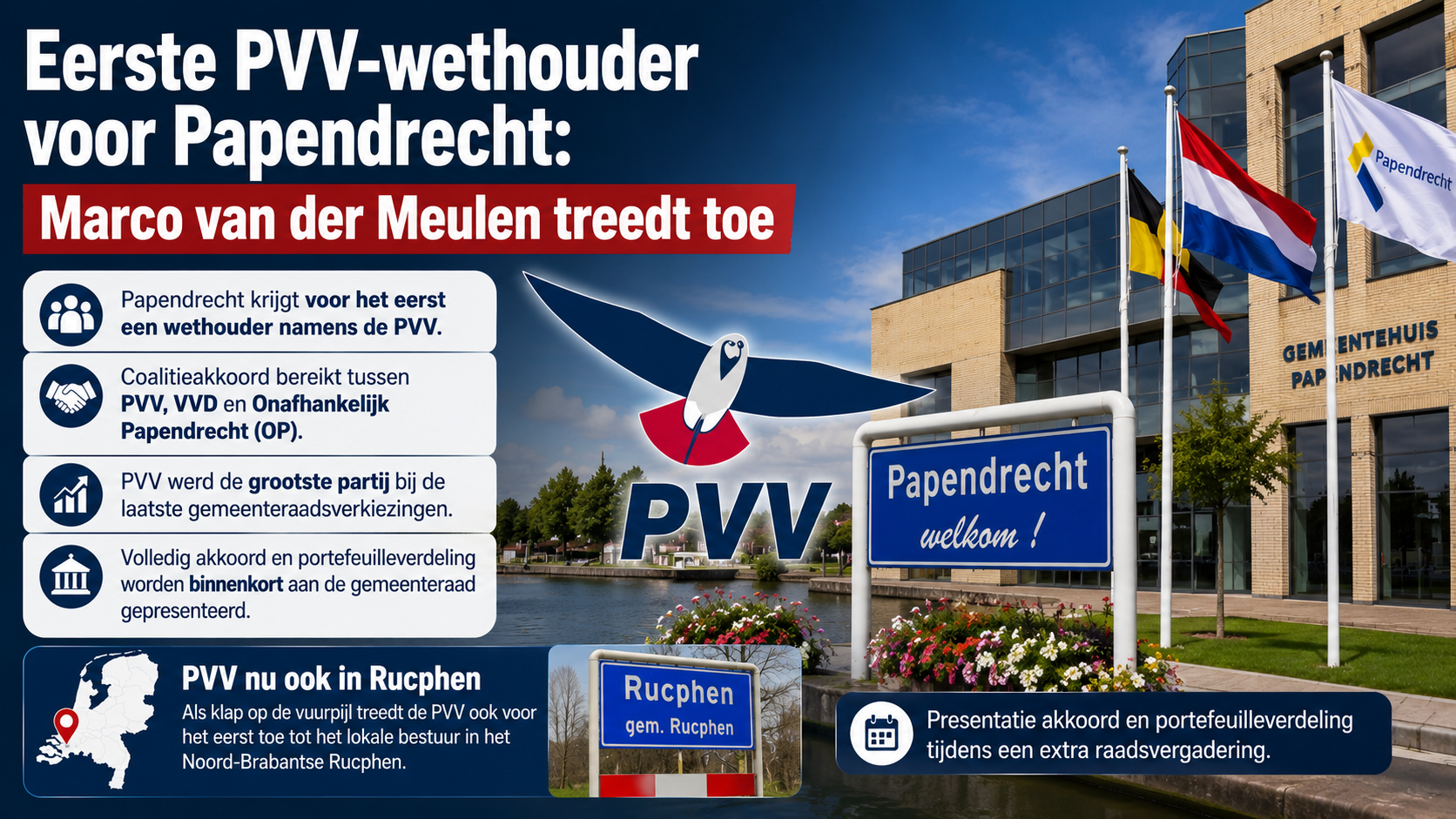 Eerste PVV-wethouder voor Papendrecht: Marco van der Meulen treedt toe ​