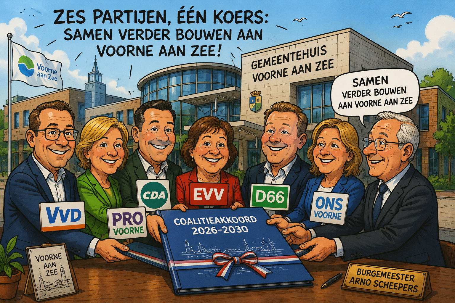 Zes partijen slaan handen ineen voor bestuur Voorne aan Zee