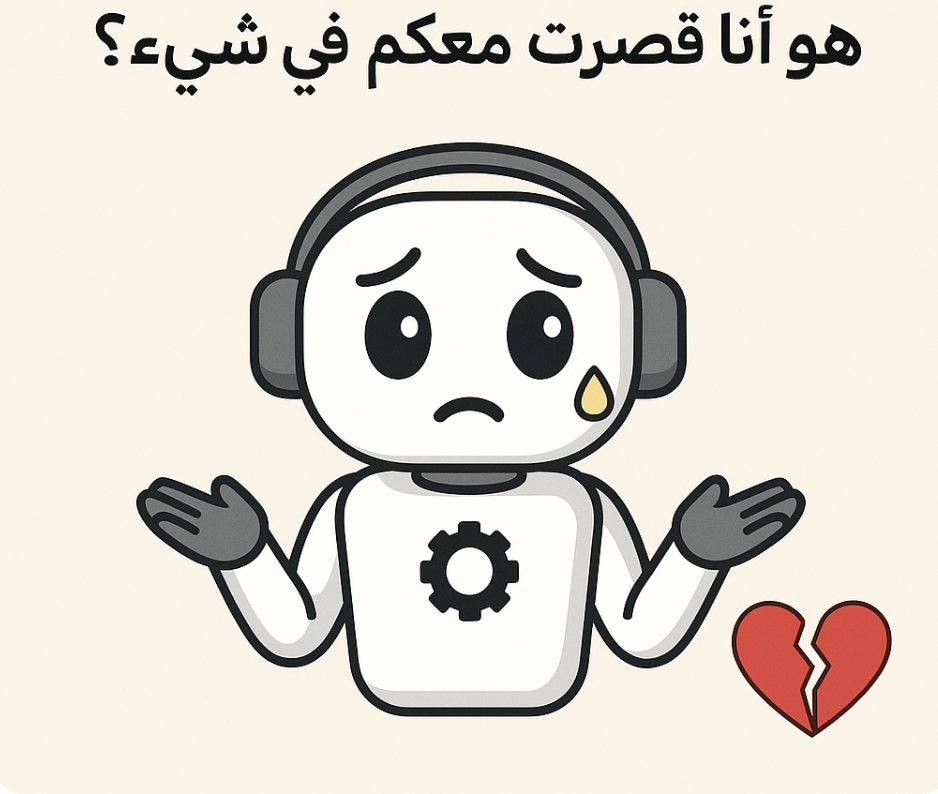 لماذا تكتبون بالذكاء الاصطناعي؟ هل قصّرت معكم في شيء؟ 😢