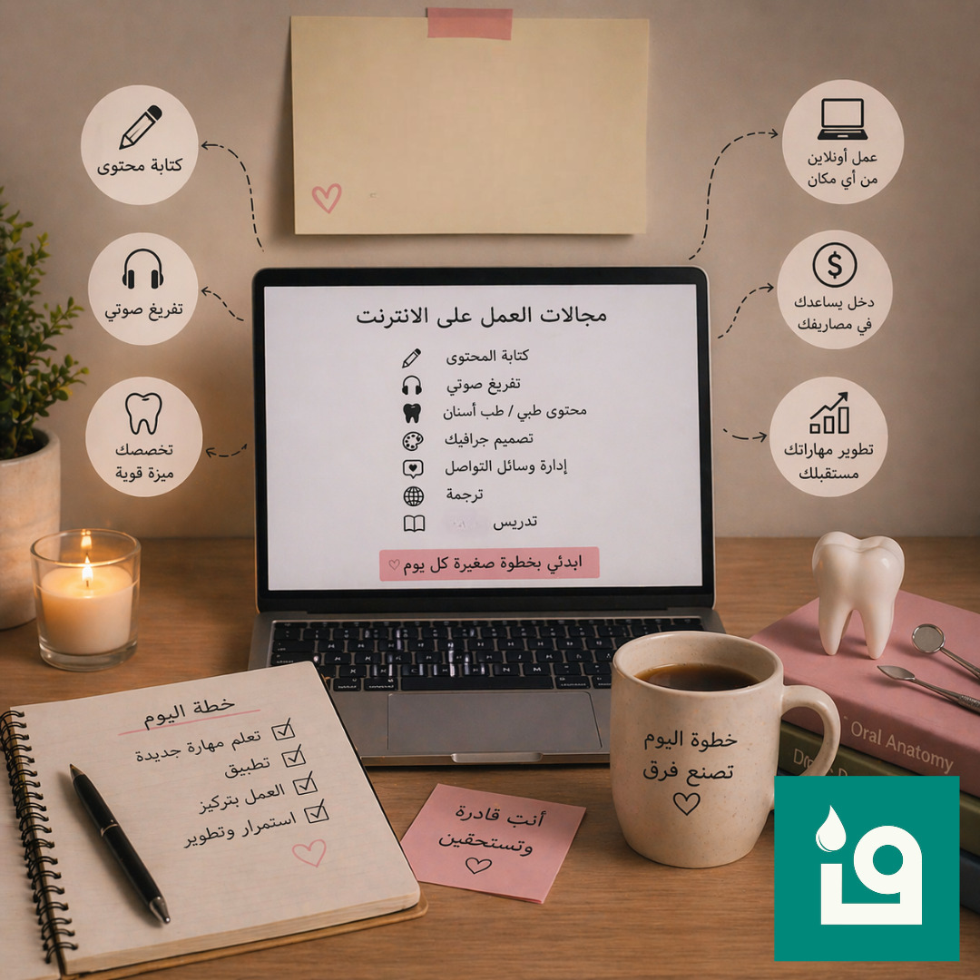 ما اقتراحاتكم لمجالات عمل عن بعد لطالبة طب أسنان وماذا تعرفون عن كتابة المحتوى؟