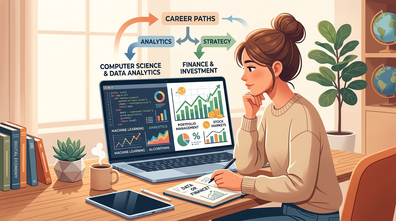 كيف أختار بين كلية العلوم قسم حاسب وإحصاء وكلية التجارة شعبة إنجليزية تخصص مالية واستثمار؟
