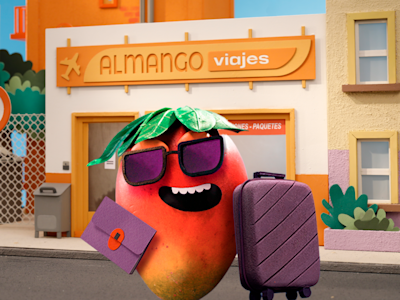 A person on a trip with a vibrant background