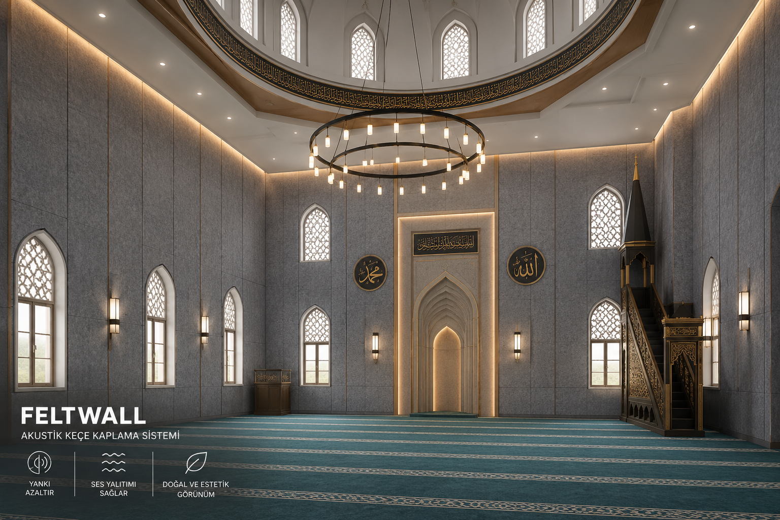 FeltWall Akustik Keçe ile Cami Akustiği Uygulaması