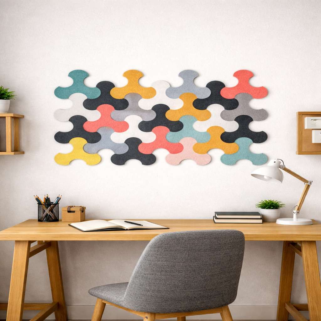 Grida - Puzzle Desenli Akustik Keçe Duvar Paneli