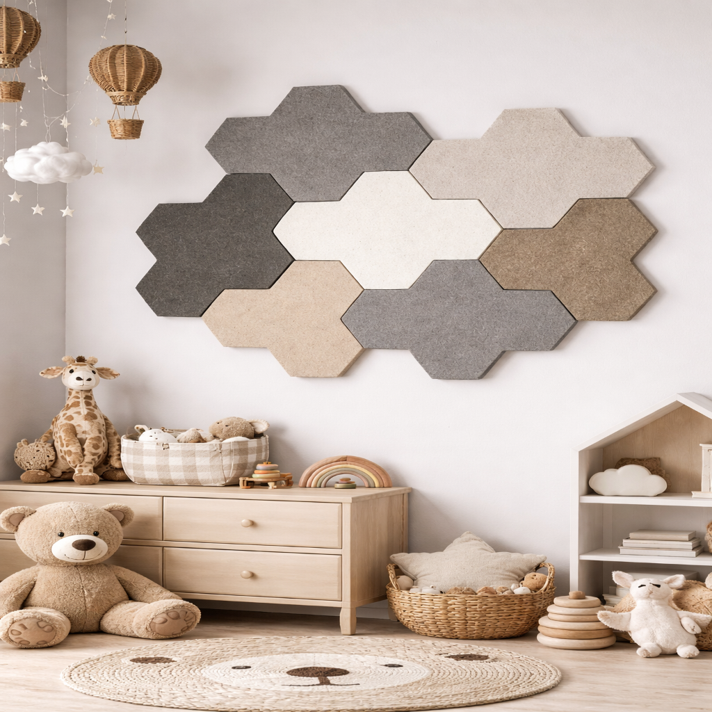 Neva - Puzzle Desenli Akustik Keçe Duvar Paneli