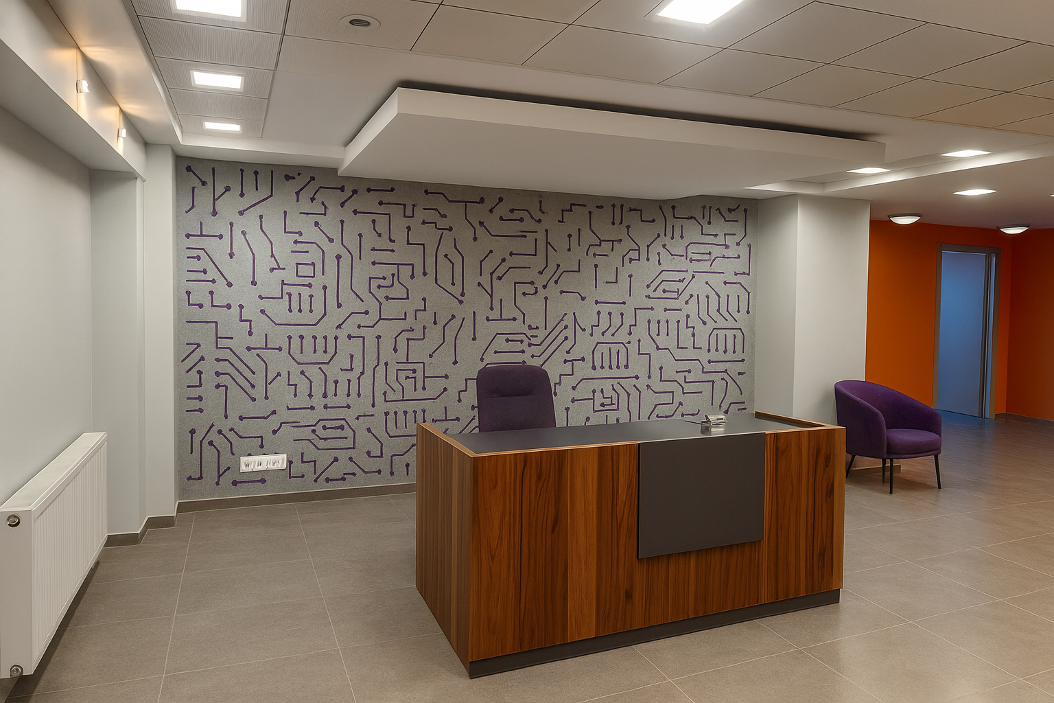 Perfo Felt Serisi - Perfo Layer / Chip Wall Çip Tasarımlı Akustik Keçe Panel