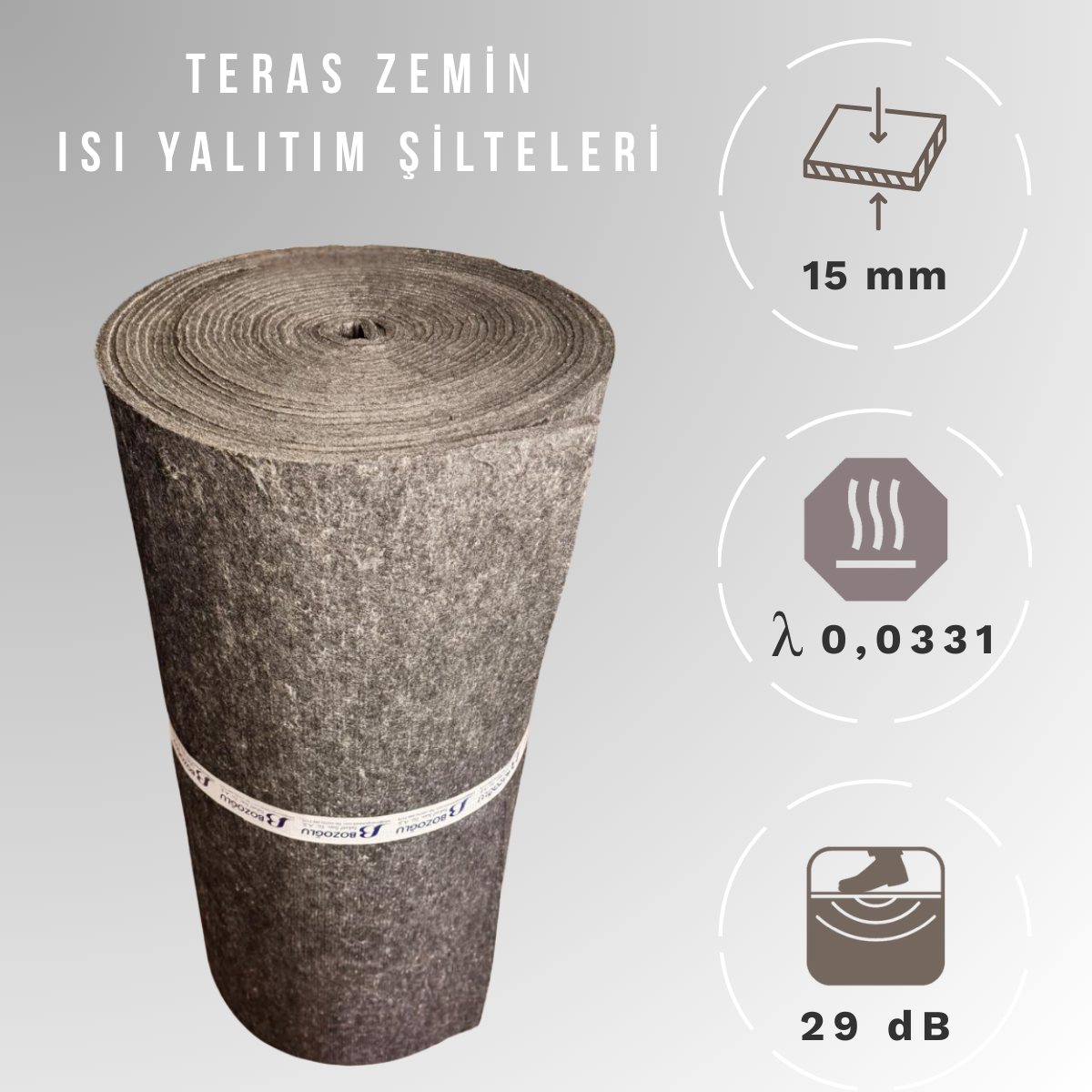 15mm 1000gr/m2 Teras Çatı Isı Yalıtım Şiltesi