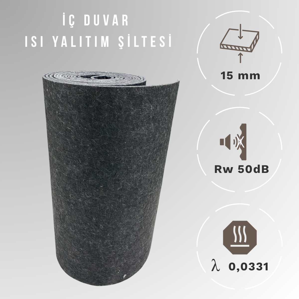 15mm İç Duvar Isı Yalıtım Keçe Şiltesi -Isı Yalıtım keçe malzemesi