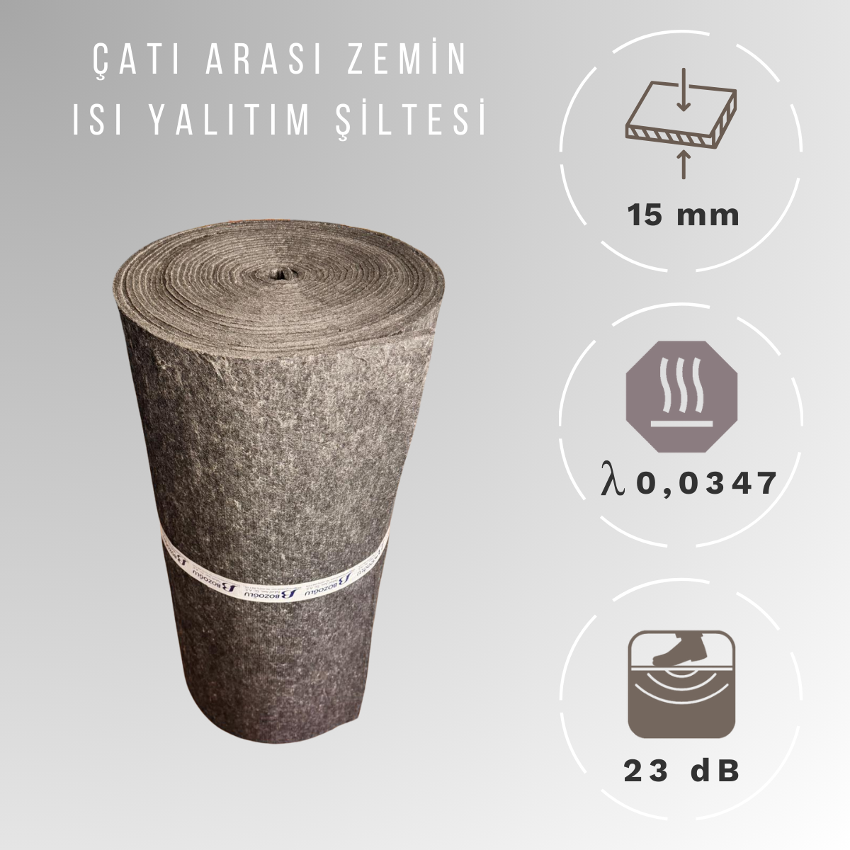 15mm YN 600 gr/m2- Çatı Arası Zemin Isı Yalıtım Şiltesi