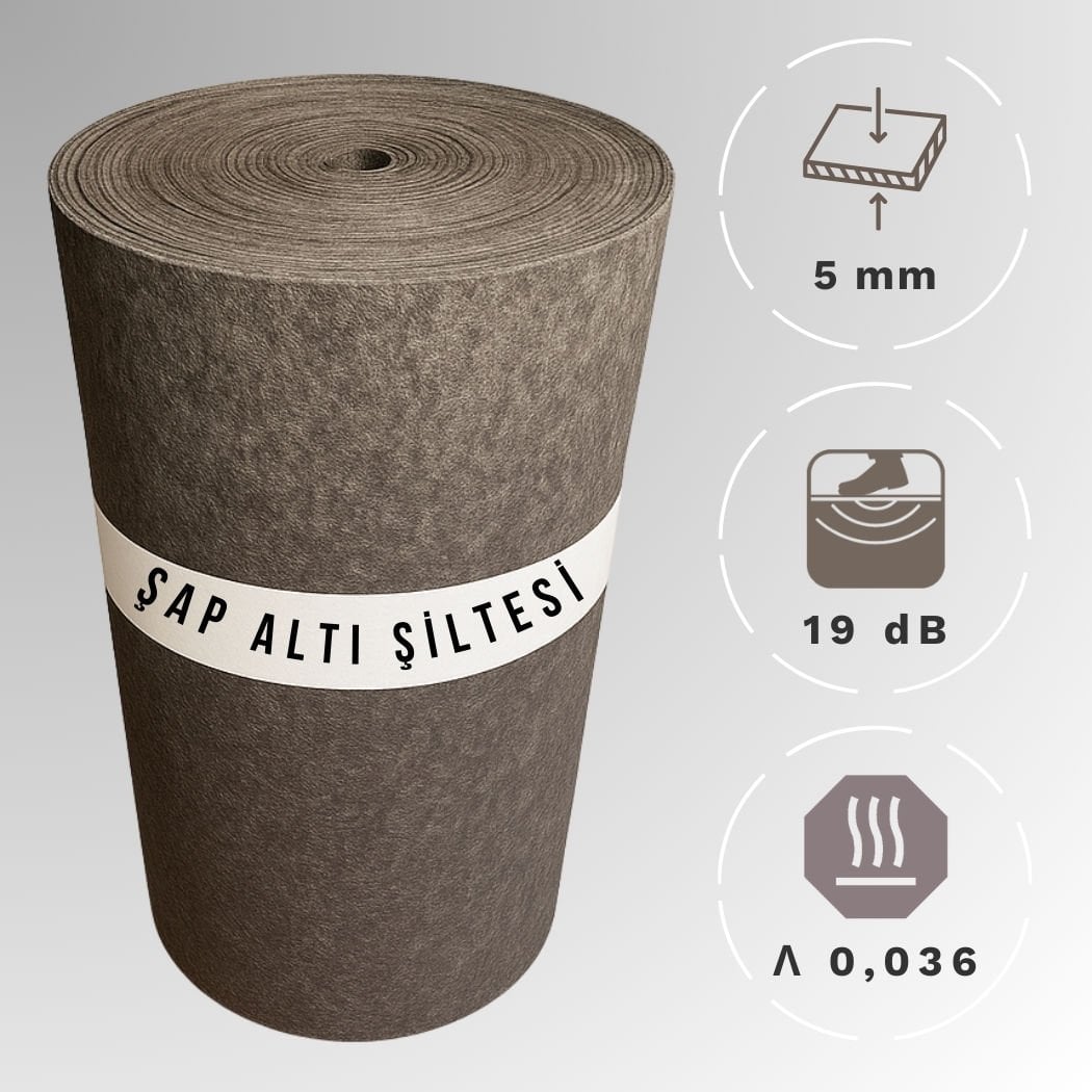 5mm 500 gr/m2 Şap Altı Isı Yalıtım Şiltesi Polyester Elyaf Keçe