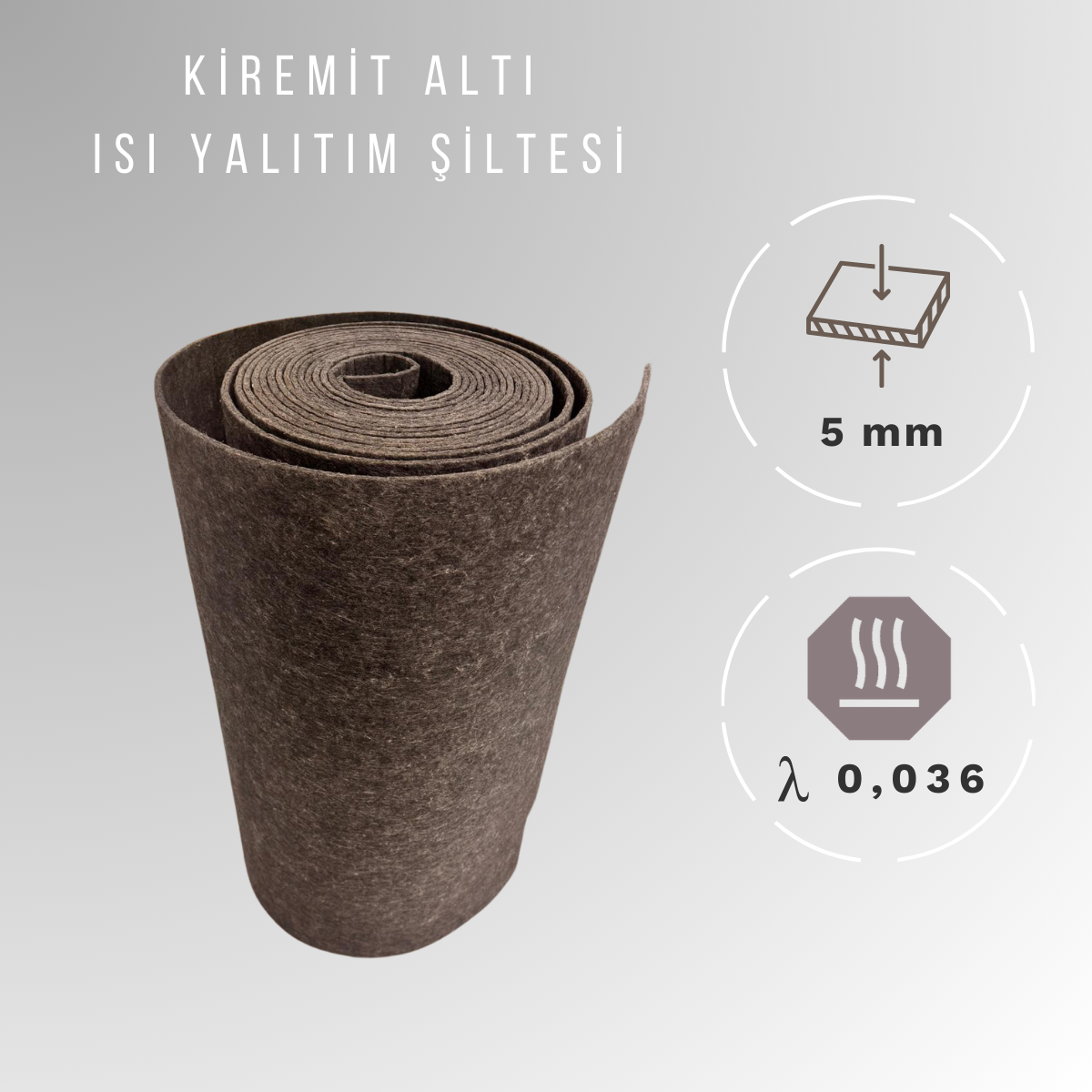 5mm Kiremit Altı Isı Yalıtım Şiltesi