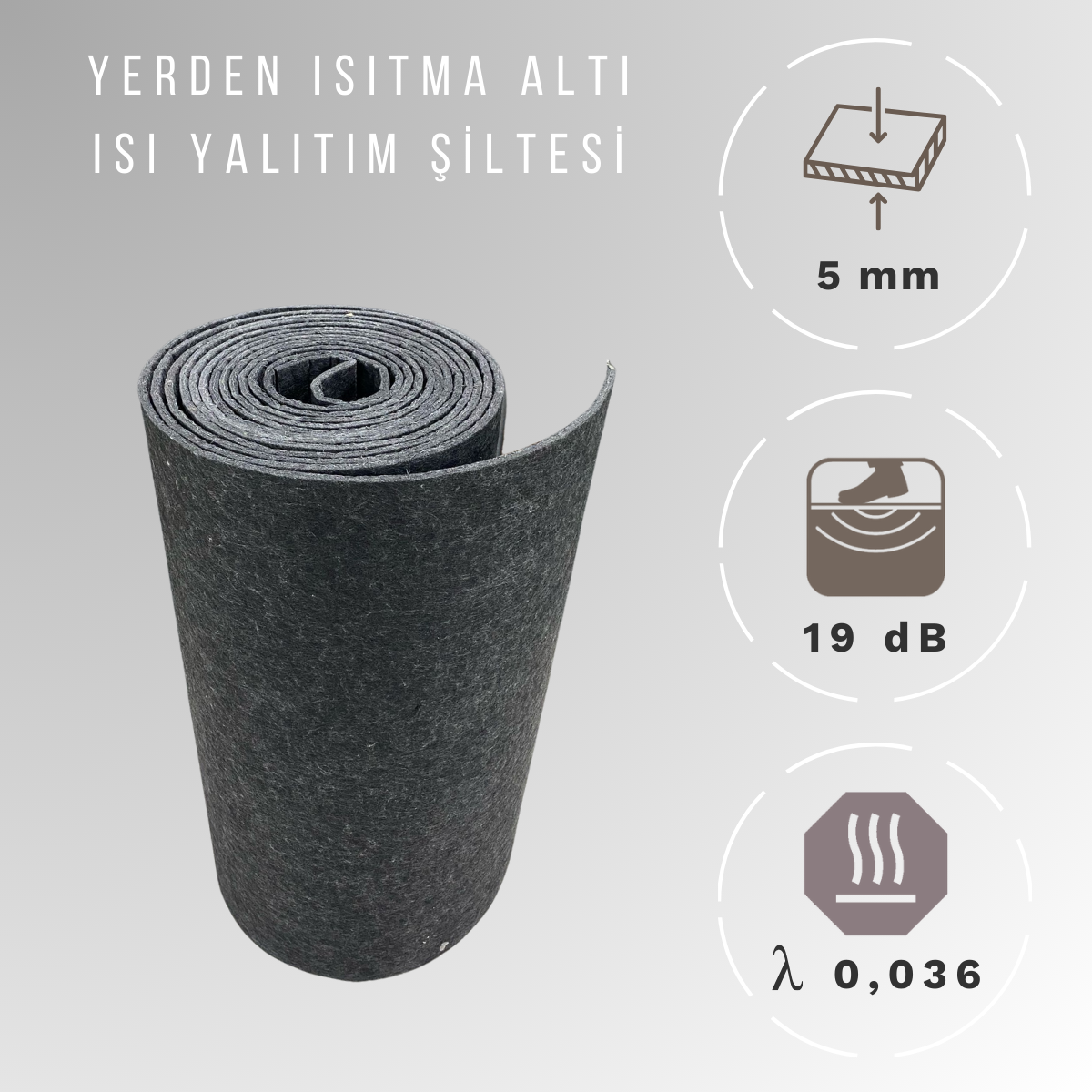 5mm Yerden Isıtma Altı Isı Yalıtım Şiltesi Polyester Elyaf Keçe
