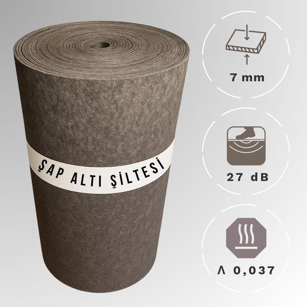 7mm 700 gr/m2 Şap Altı Isı Yalıtım Şiltesi Polyester Elyaf Keçe