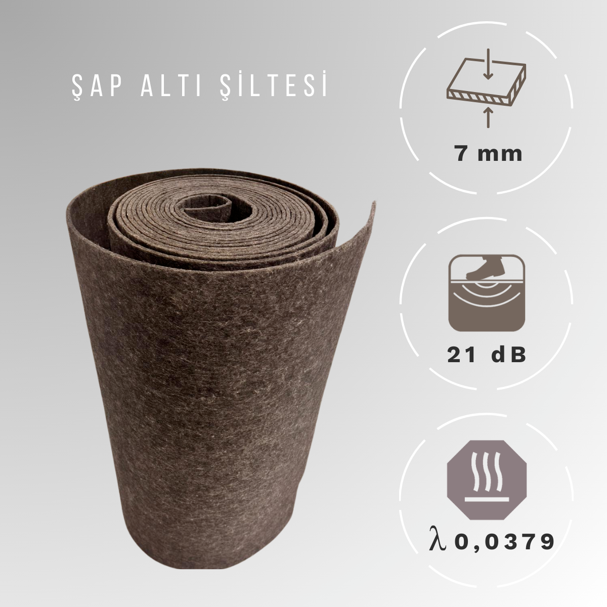 7mm-YN 300 gr/m2- Şap Altı Isı Yalıtımı Polyester Elyaf Keçe