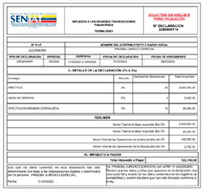 Planilla Forma 99021 del SENIAT