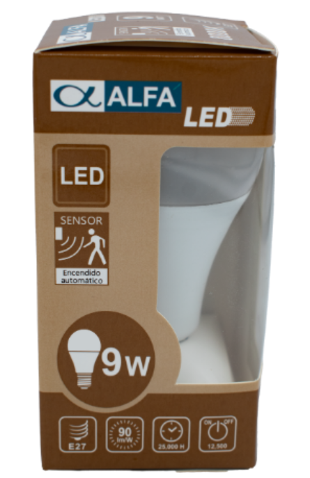  FOCO INTELIGENTE SENSOR 7000K ALFA 9W ALFA