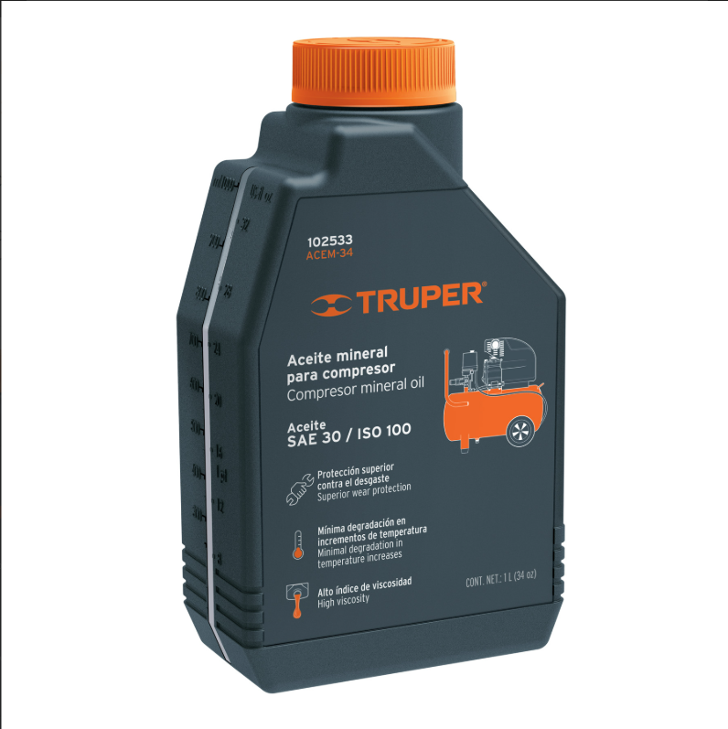 ACEM-32 ACEITE MINERAL PARA COMPRESOR, 9 TRUPER