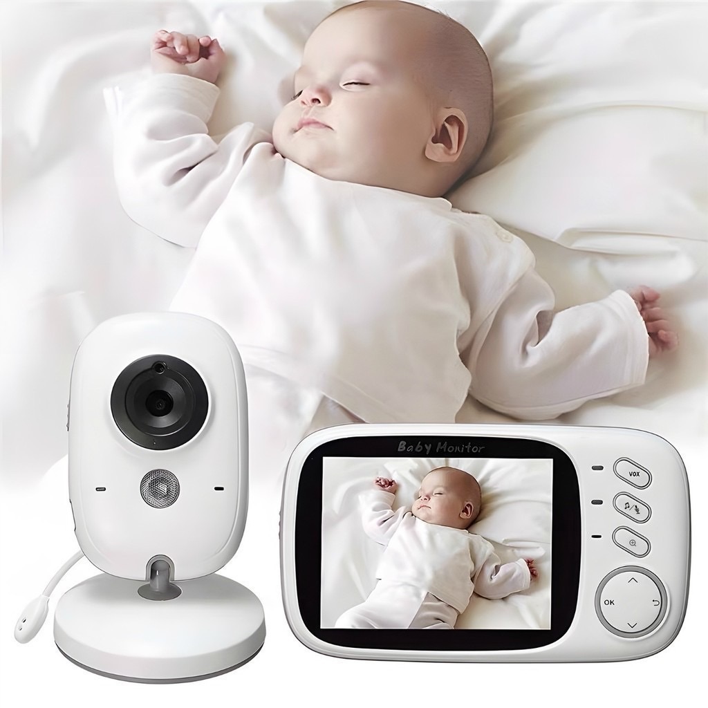￼Baba Eletrônica Com Monitor Visão Noturna, Câmera c/ Audio Sensor de Temperatura MING