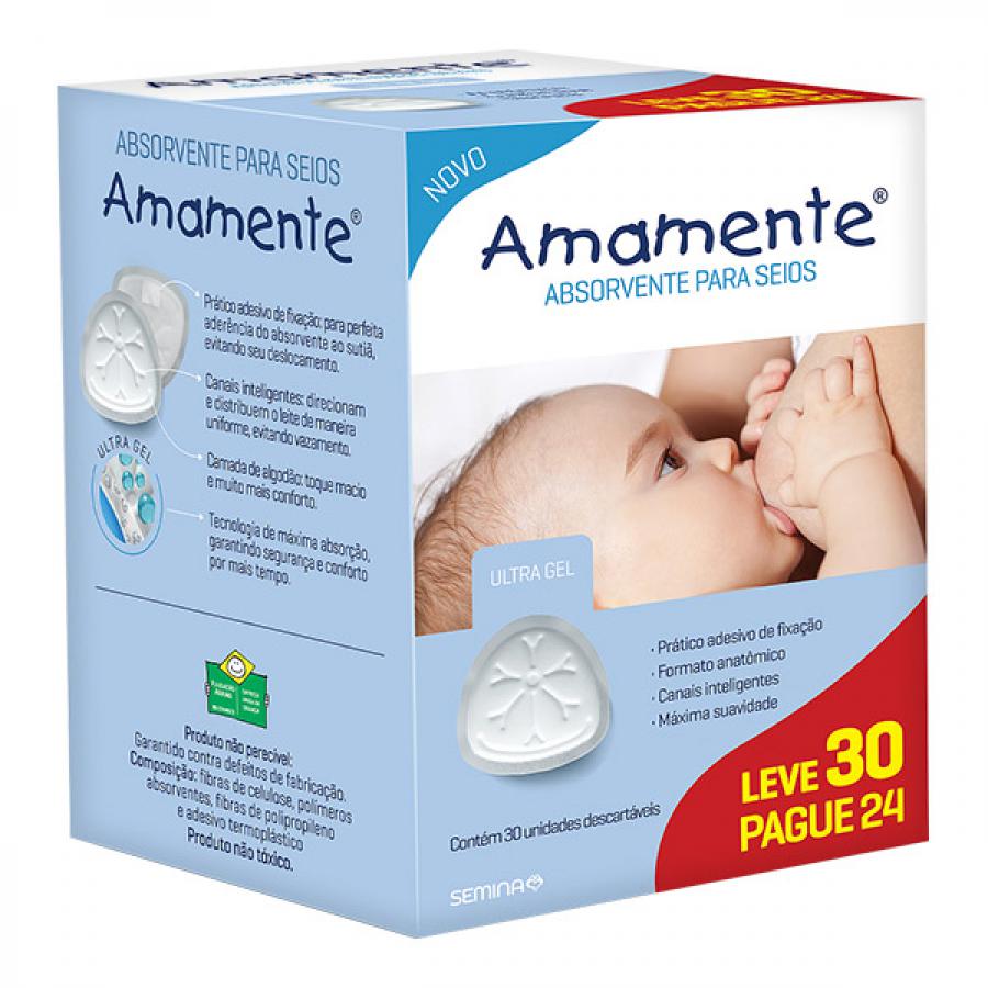 Absorvente Para Seios Amamente Descartavel Leve 30 Pague 24 Unidades