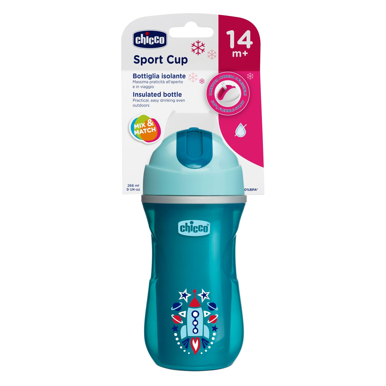 Copo Sport Cup Chicco 266ml 14m+ Azul