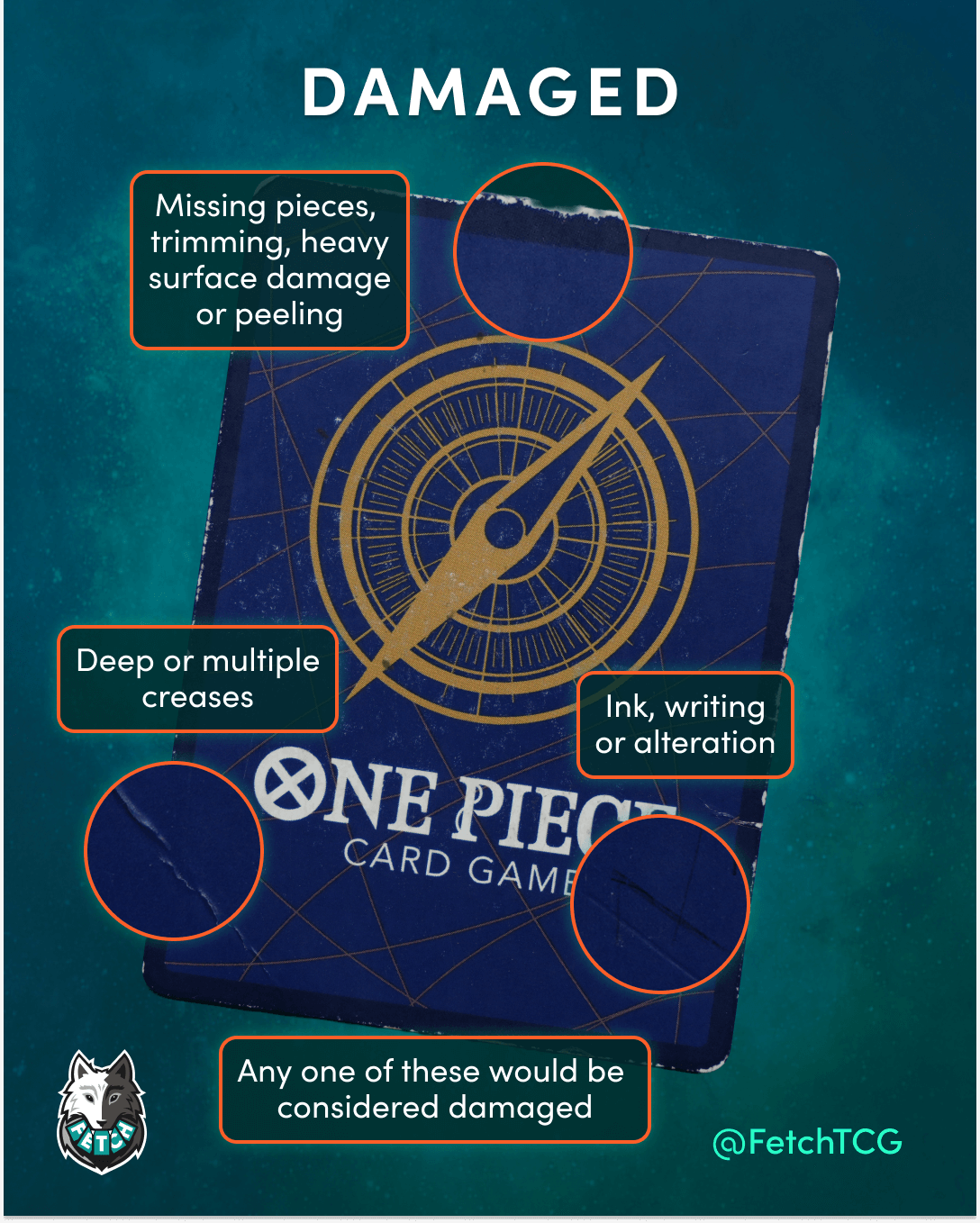 One Piece TCG - Damaged condition example