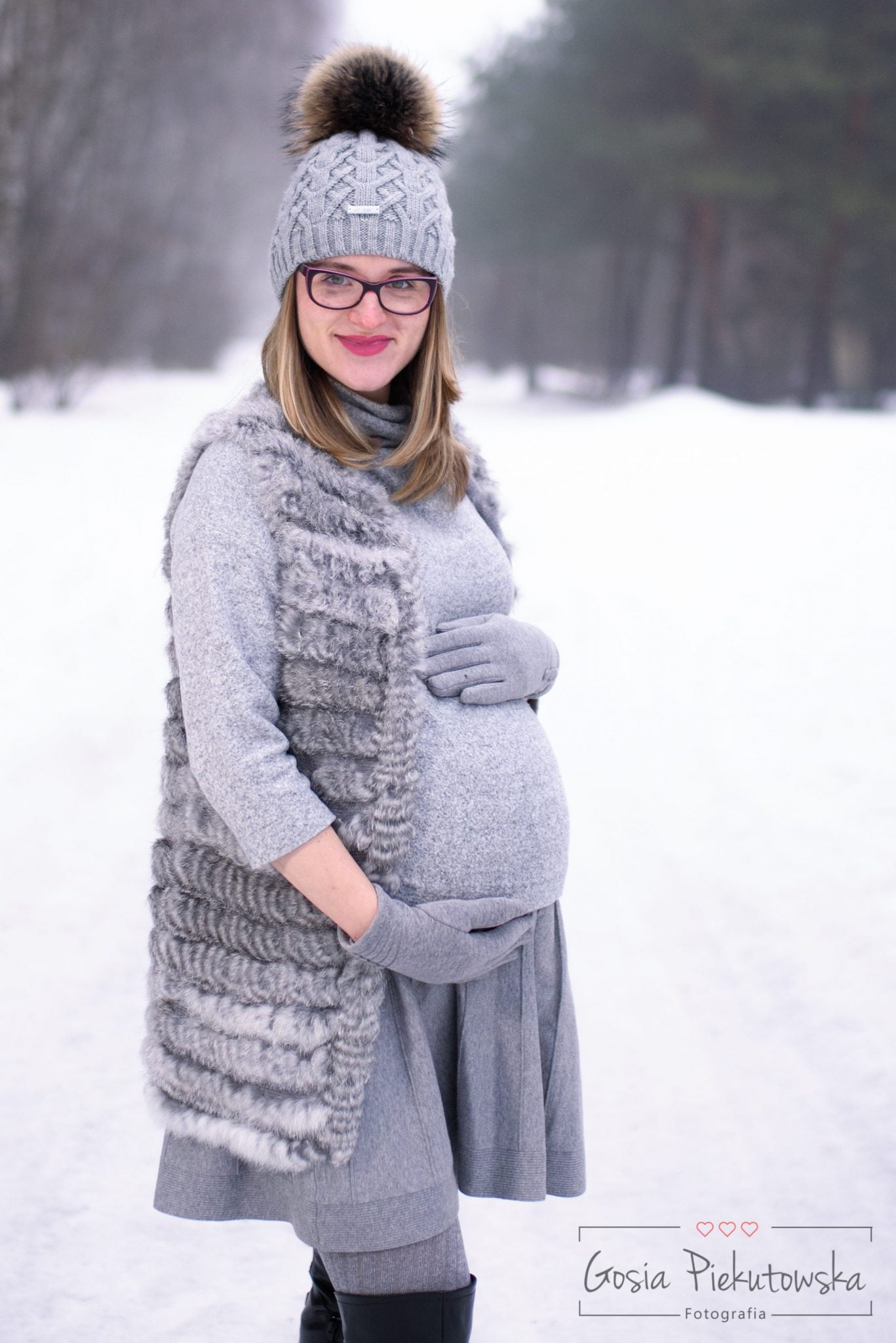 zimowa sesja ciążowa warszawa warszawa