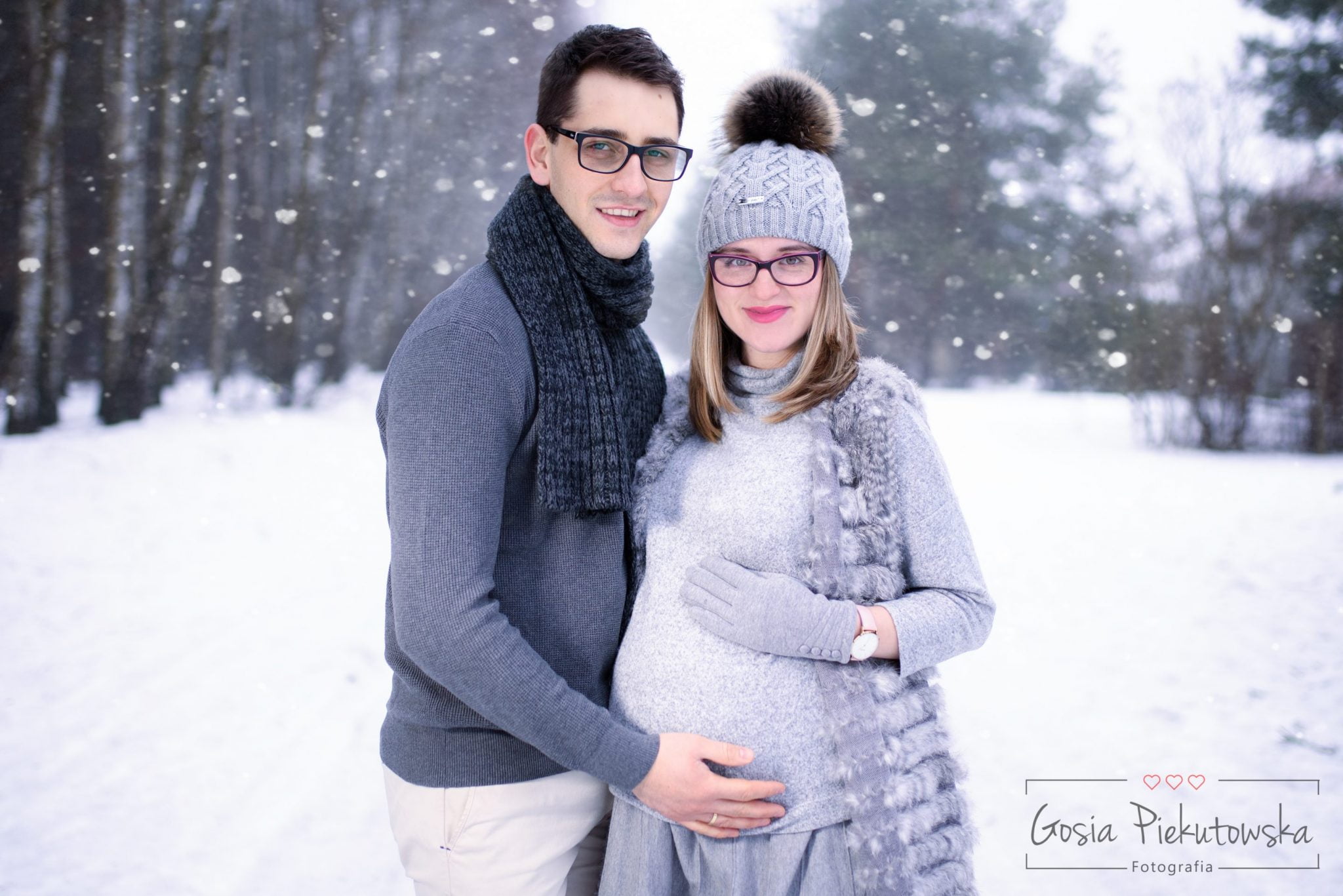 zimowa sesja ciążowa warszawa warszawa