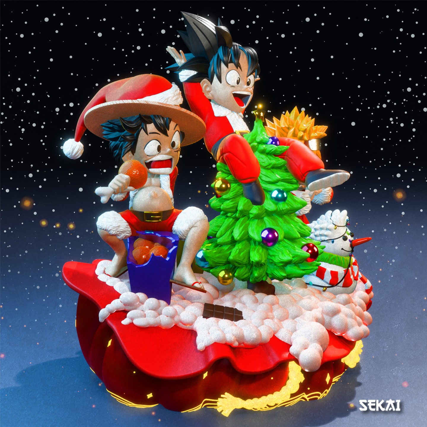 Goku Luffy Naruto Natal - Mídia 2