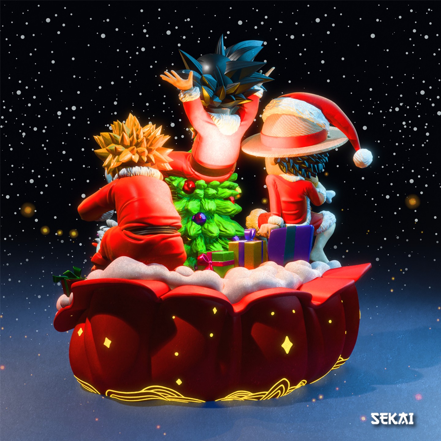 Goku Luffy Naruto Natal - Mídia 5