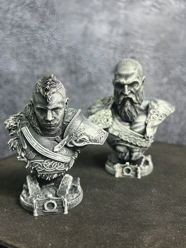 Kratos E Artreus God Of War Playstation Cinza-escuro - Mídia 3