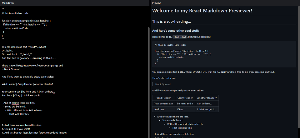 Markdown Previewer