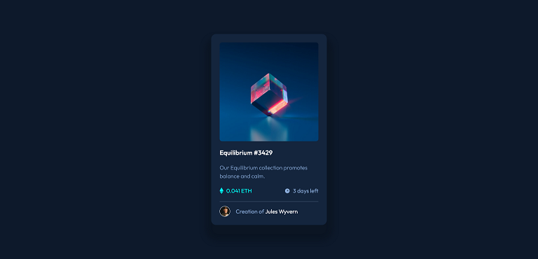 NFT Preview Card Component