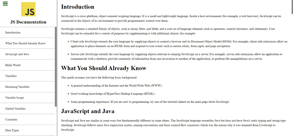 Technical Documentation Page
