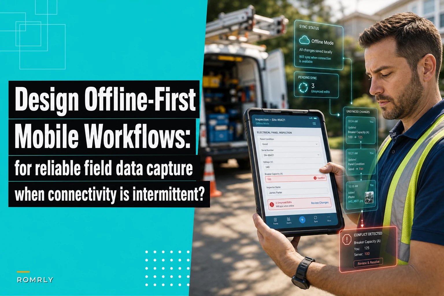 Design offline-first mobile workflows for reliable field data capture and intermittent connectivity
