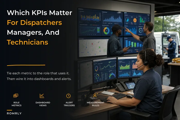 Field service KPI framework: prioritized metrics by role and dashboard wiring