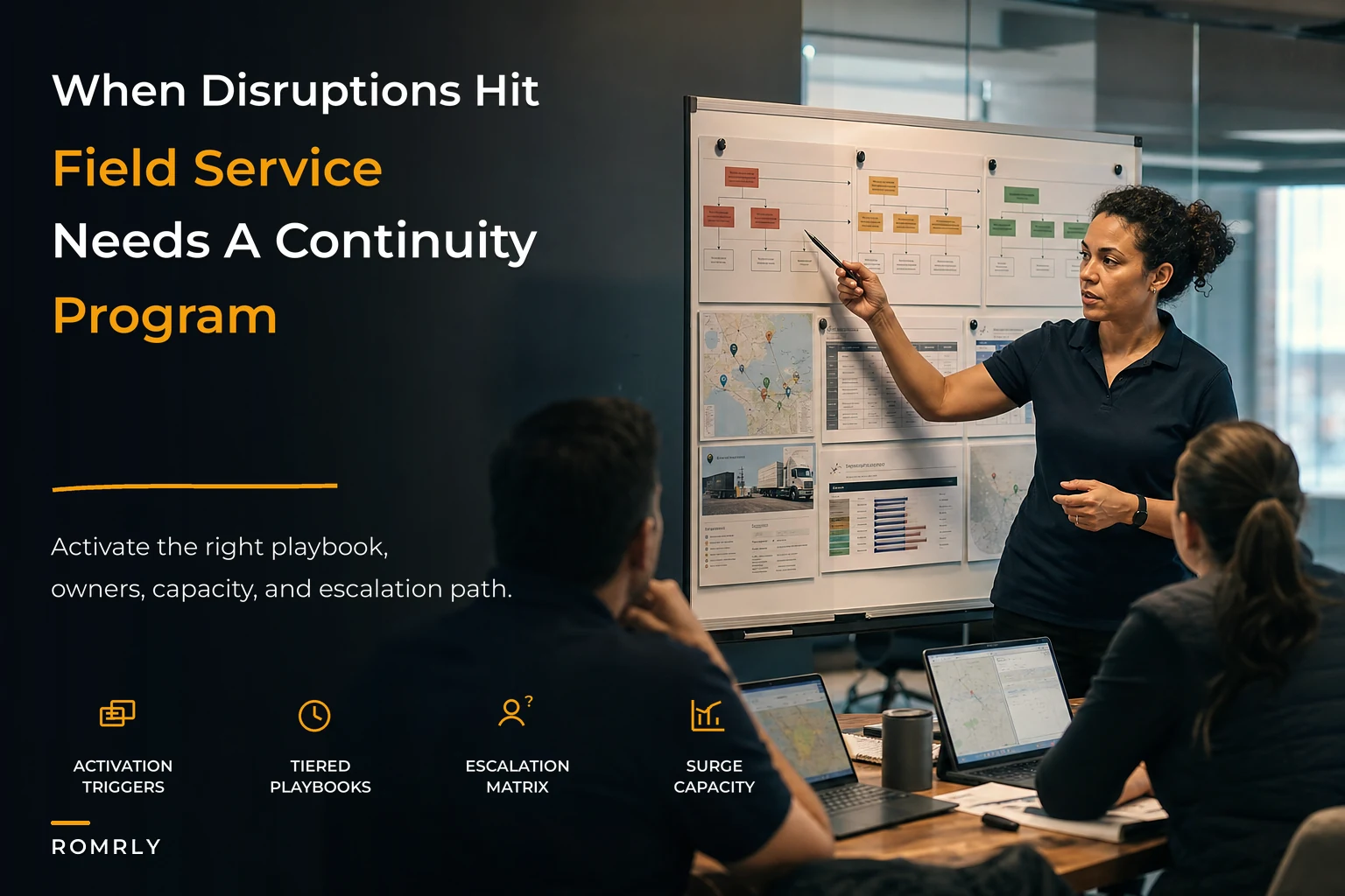 Field-service resilience and continuity program for major incidents and supply disruptions