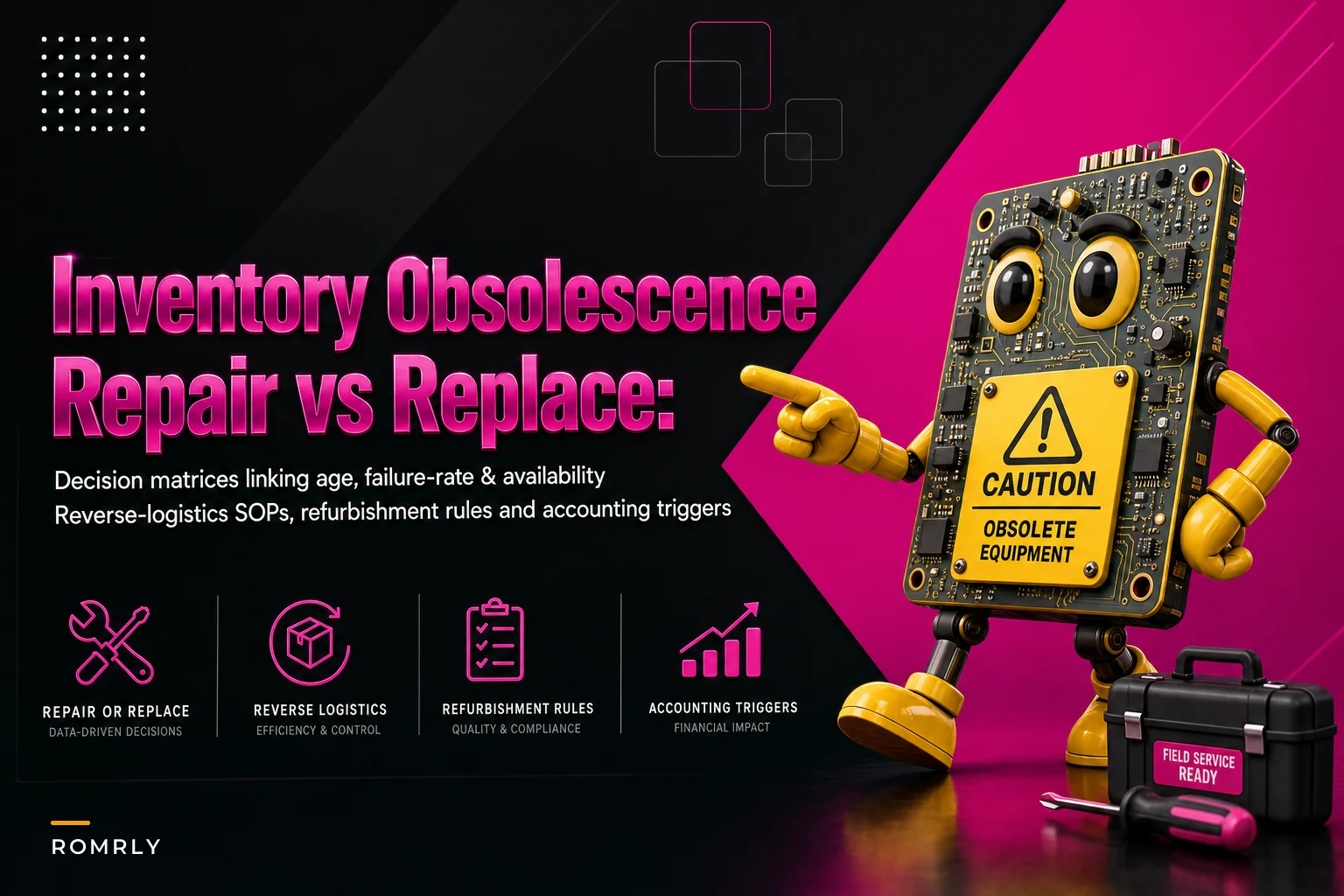 Inventory obsolescence playbook and repair-vs-replace matrix