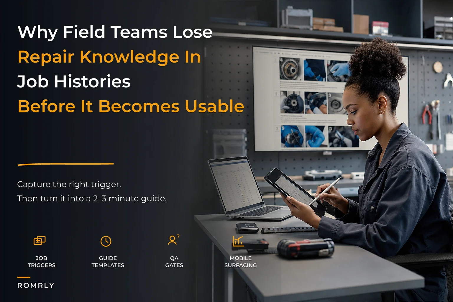 Operational knowledge management for field teams: a lifecycle to generate 2–3 minute repair micro‑guides from job records
