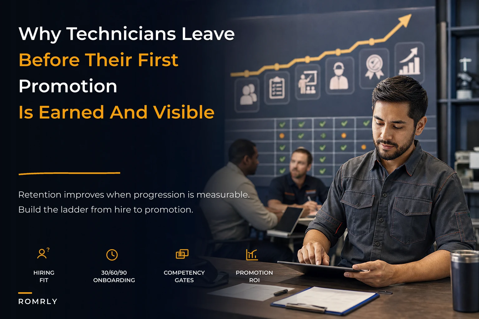 Technician career‑ladder system for retention
