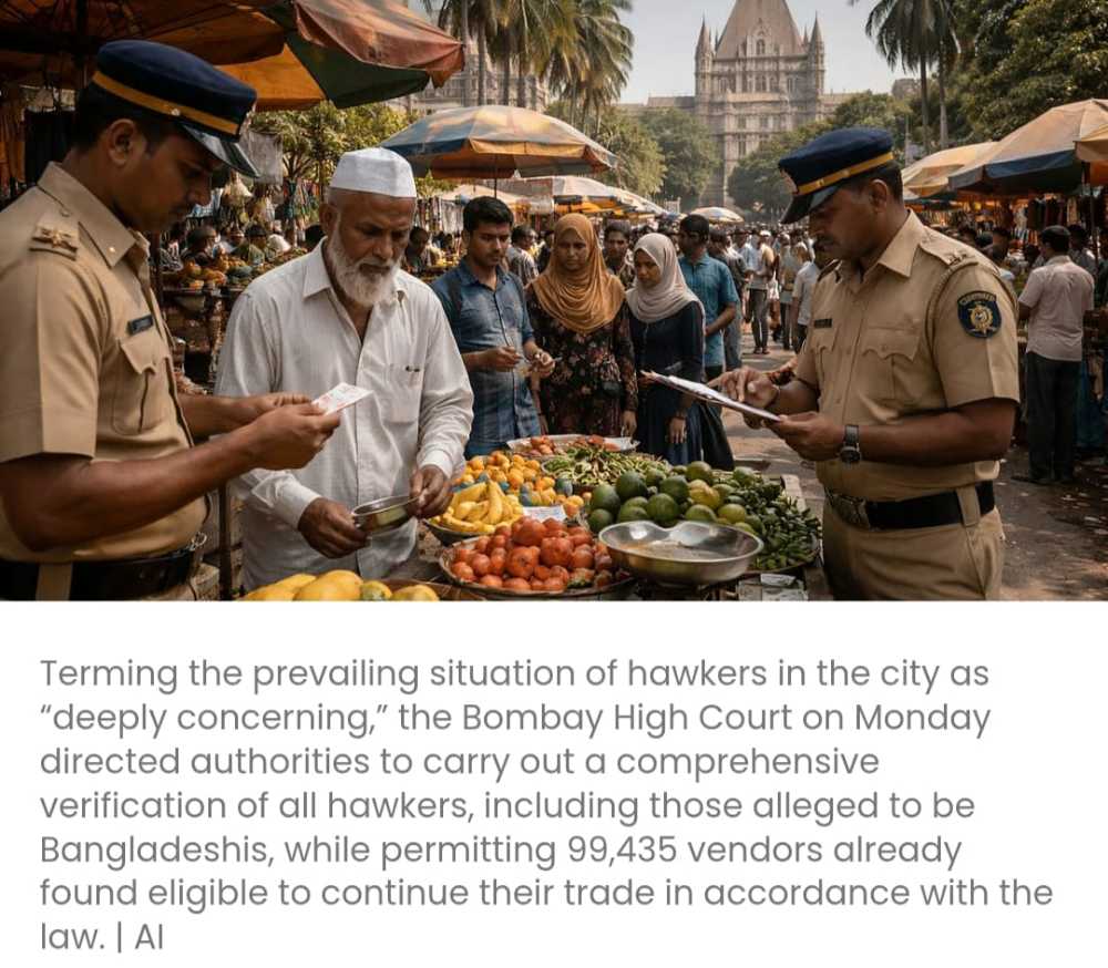 बॉम्बे हाई कोर्ट ने कथित बांग्लादेशियों सहित सभी फेरीवालों के सत्यापन का आदेश दिया, 99,435 पात्र विक्रेताओं को व्यापार जारी रखने की अनुमति दी