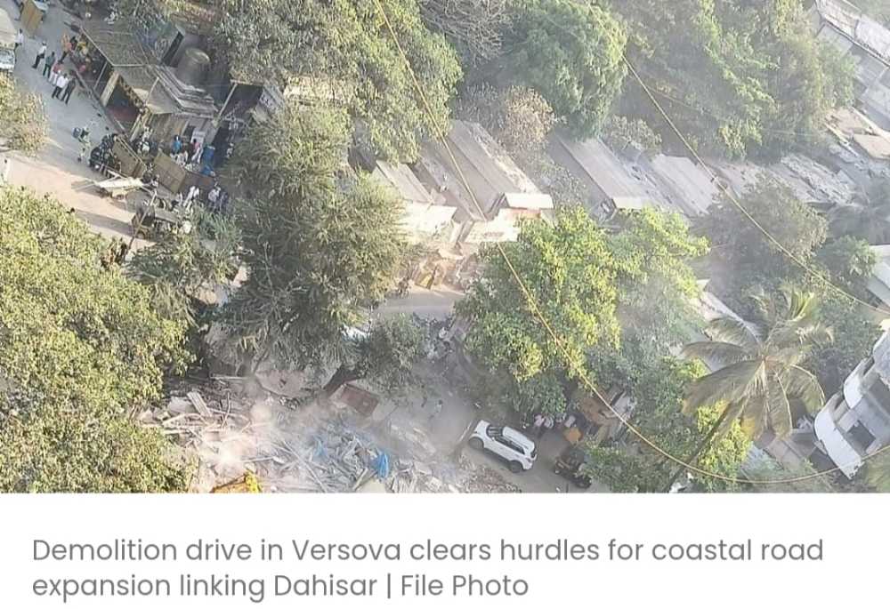 बीएमसी ने कोस्टल रोड नॉर्थ परियोजना के लिए वर्सोवा में ढांचों को ध्वस्त किया, आगे की कार्रवाई की योजना है