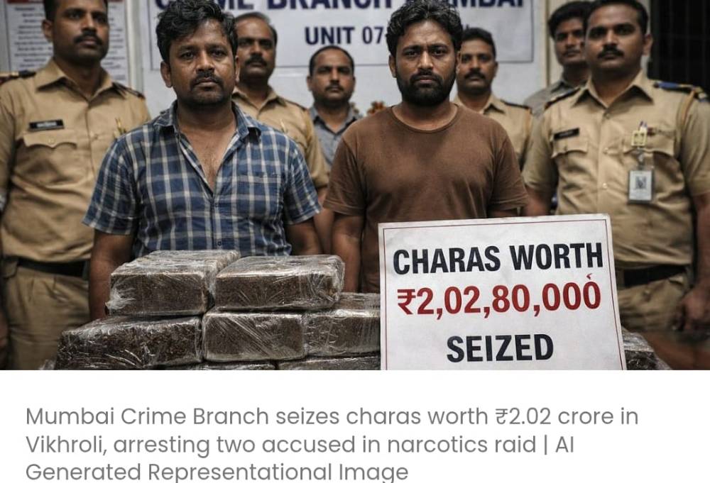 मुंबई क्राइम ब्रांच ने विक्रोली में 2.028 किलोग्राम चरस जब्त की, जिसकी कीमत 2.02 करोड़ रुपये है; पार्कसाइट में ड्रग्स रैकेट का भंडाफोड़ करते हुए 2 गिरफ्तार