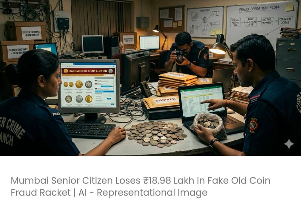 मुंबई के एक वरिष्ठ नागरिक ने नकली पुराने सिक्कों की धोखाधड़ी में ₹18.98 लाख गंवा दिए