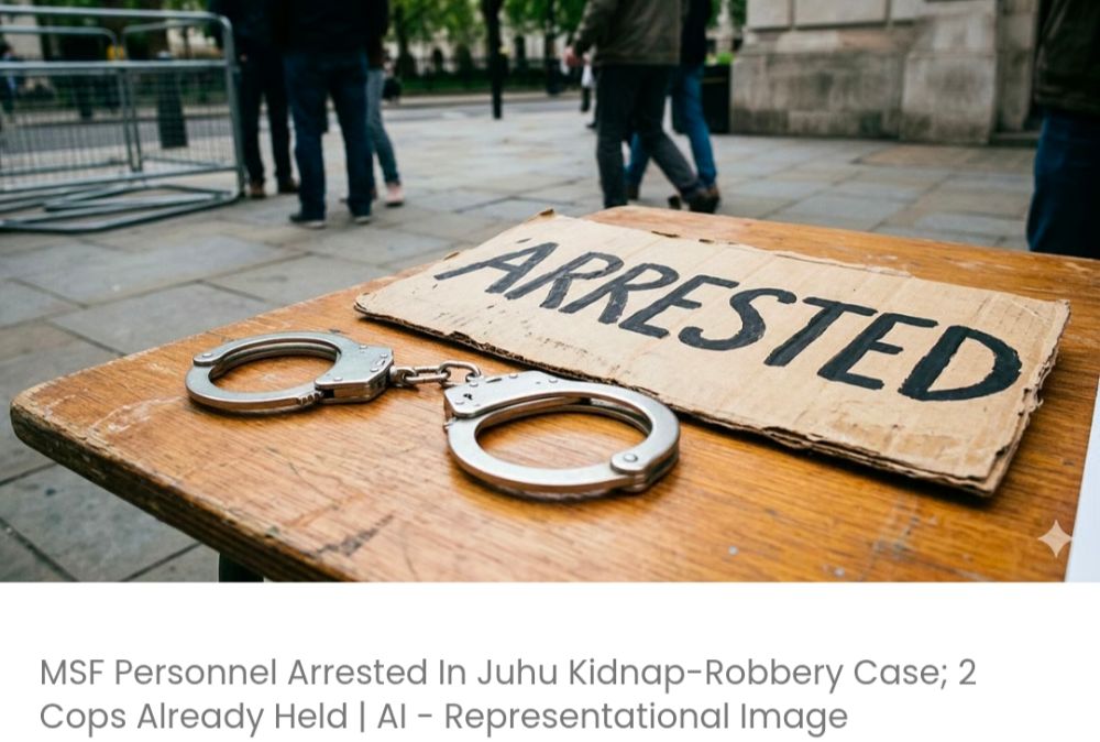 जुहू अपहरण-लूट मामले में एमएसएफ कर्मियों को गिरफ्तार किया गया; 2 पुलिसकर्मी पहले ही हिरासत में लिए जा चुके हैं