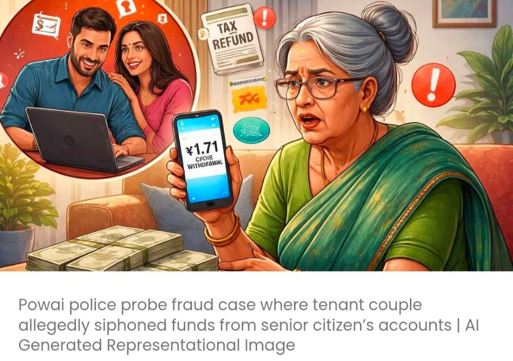 निवेश और कर वापसी घोटाले में किराएदार दंपति ने पवई की एक बुजुर्ग महिला से ₹1.71 करोड़ की ठगी की