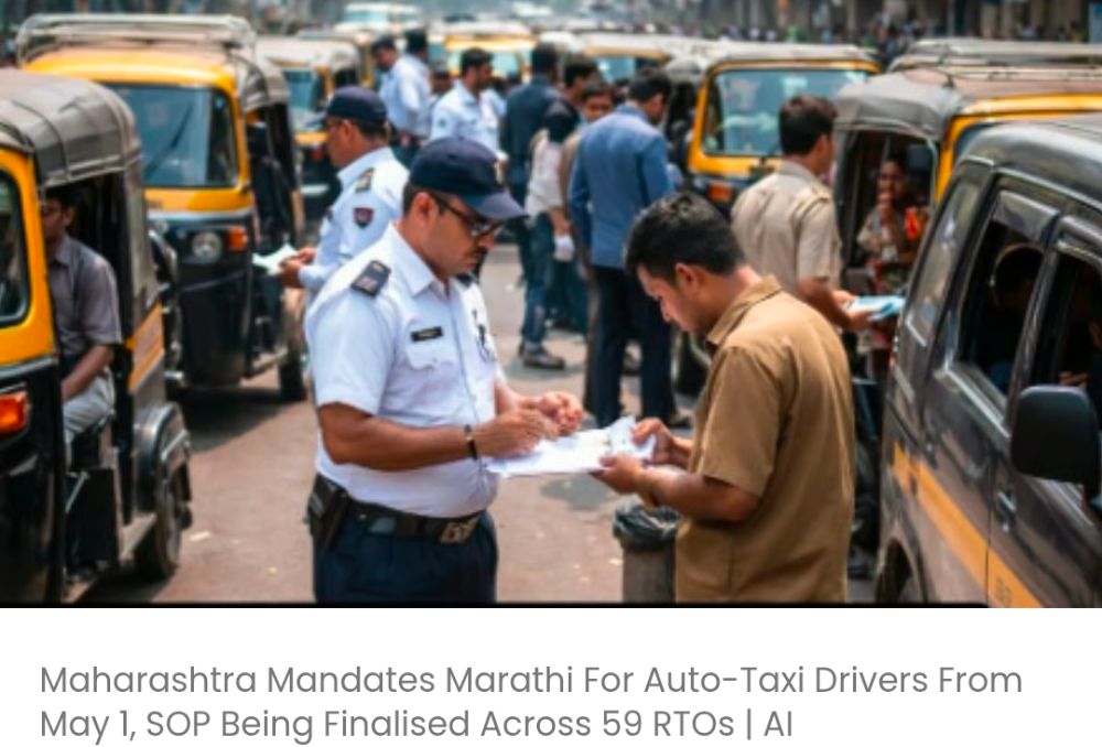 महाराष्ट्र में 1 मई से ऑटो-टैक्सी चालकों के लिए मराठी भाषा अनिवार्य, 59 आरटीओ में मानक प्रक्रिया को अंतिम रूप दिया जा रहा है