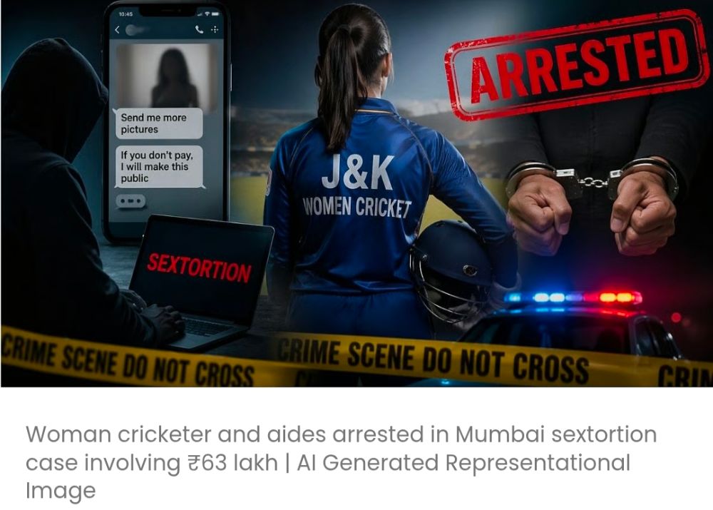 जम्मू-कश्मीर की महिला क्रिकेटर, उनके भाई और सहयोगी समेत तीन लोग यौन उत्पीड़न मामले में गिरफ्तार