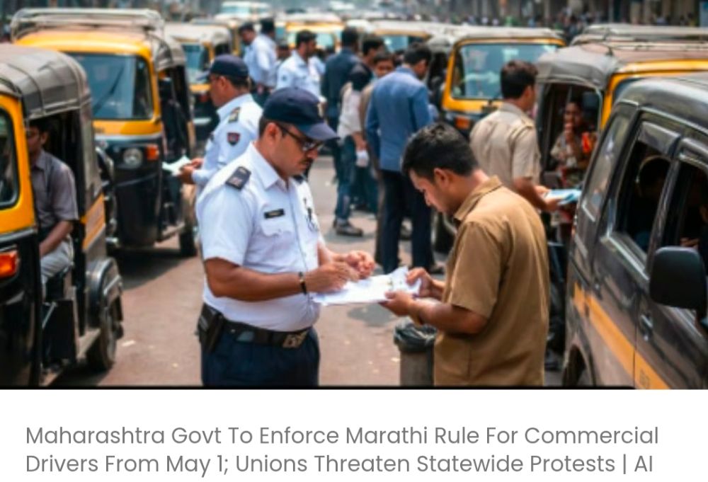 महाराष्ट्र सरकार 1 मई से व्यावसायिक चालकों के लिए मराठी भाषा का नियम लागू करेगी; यूनियनों ने राज्यव्यापी विरोध प्रदर्शन की धमकी दी है