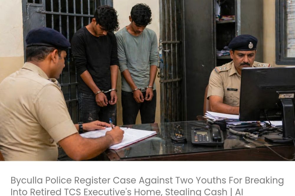 बायकुला पुलिस ने सेवानिवृत्त टीसीएस अधिकारी के घर में सेंधमारी कर नकदी चोरी करने के आरोप में दो युवकों के खिलाफ मामला दर्ज किया है