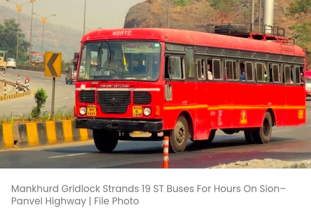 मुंबई में यातायात की अफरा-तफरी: मानखुर्द में भारी जाम के कारण सायन-पनवेल राजमार्ग पर 19 एसटी बसें घंटों तक फंसी रहीं